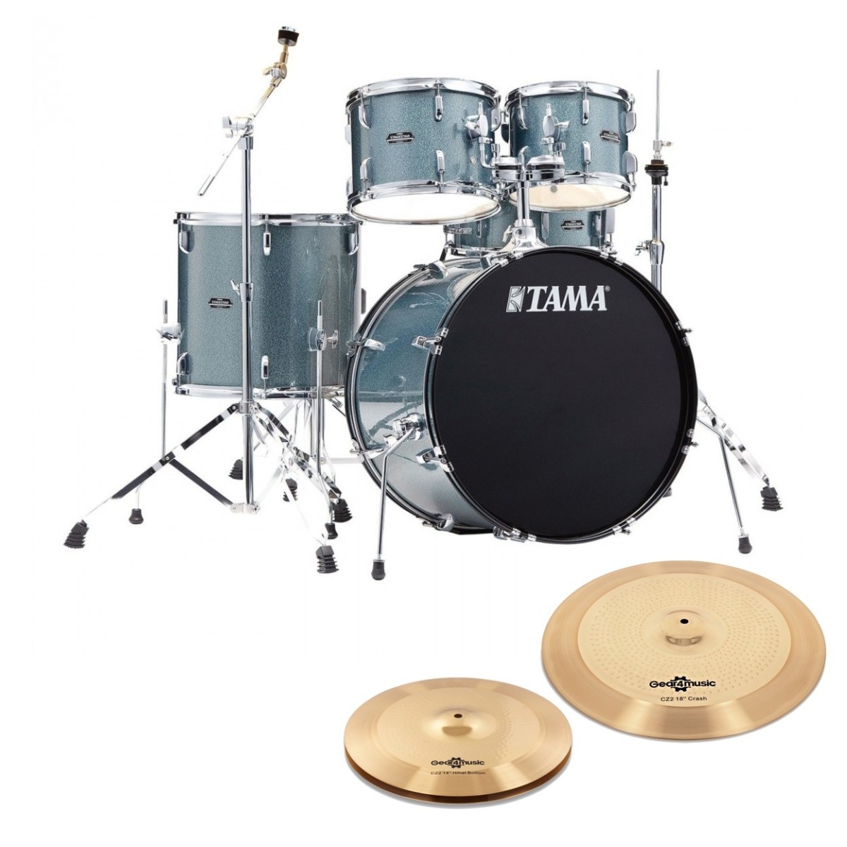 Tama Stagestar 22" 5pc Drum Kit w/Cymbals Blue Mist