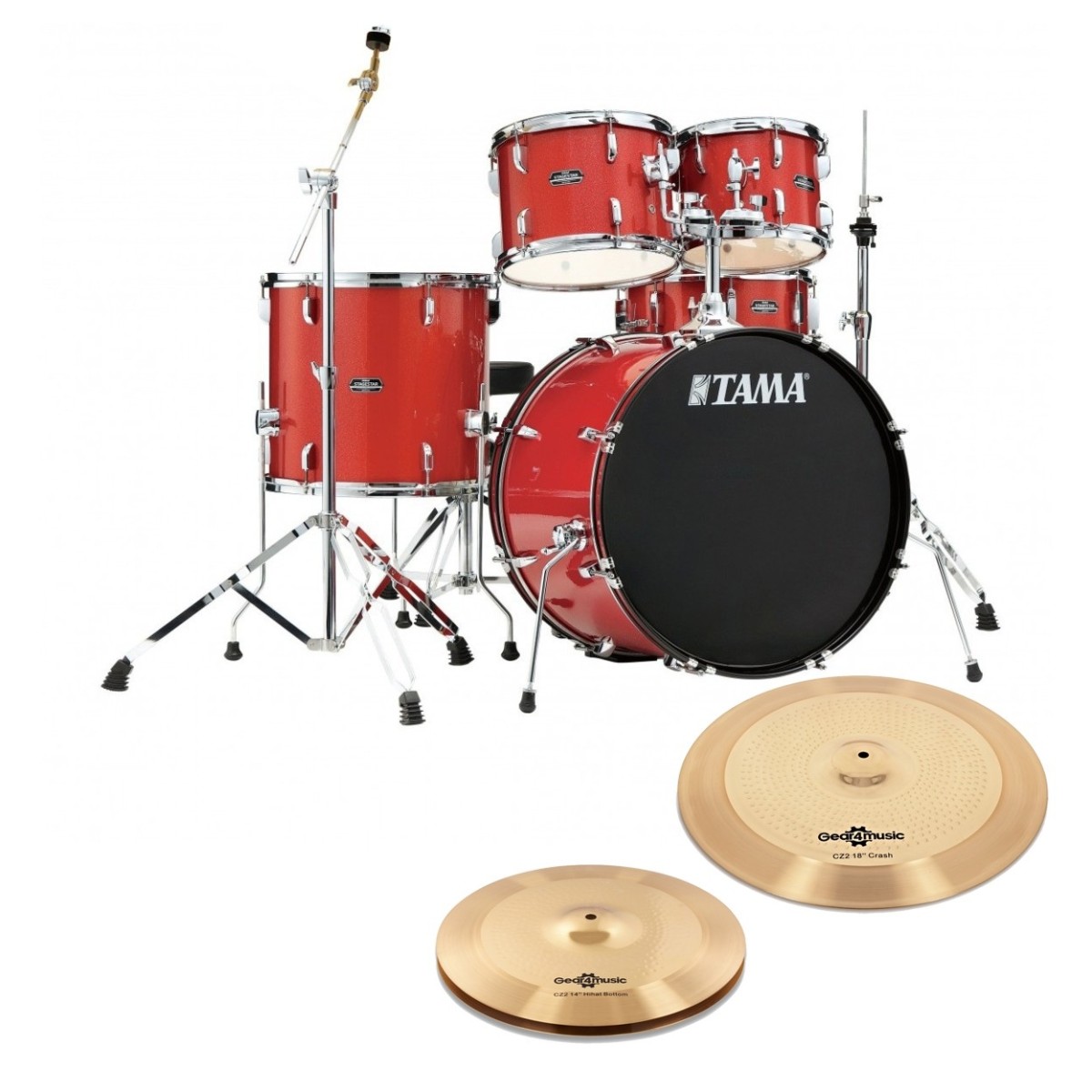 Tama Stagestar 20" 5pc Drum Kit w/Cymbals Red Sparkle