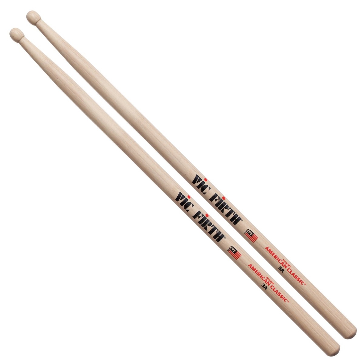 Vic Firth American Classic 3A Hickory Drumsticks Wood Tip
