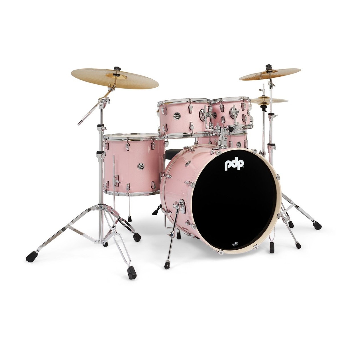 PDP Mainstage 5pc Drum Kit with Hardware Pack and Paiste Cymbals - Pale Rose