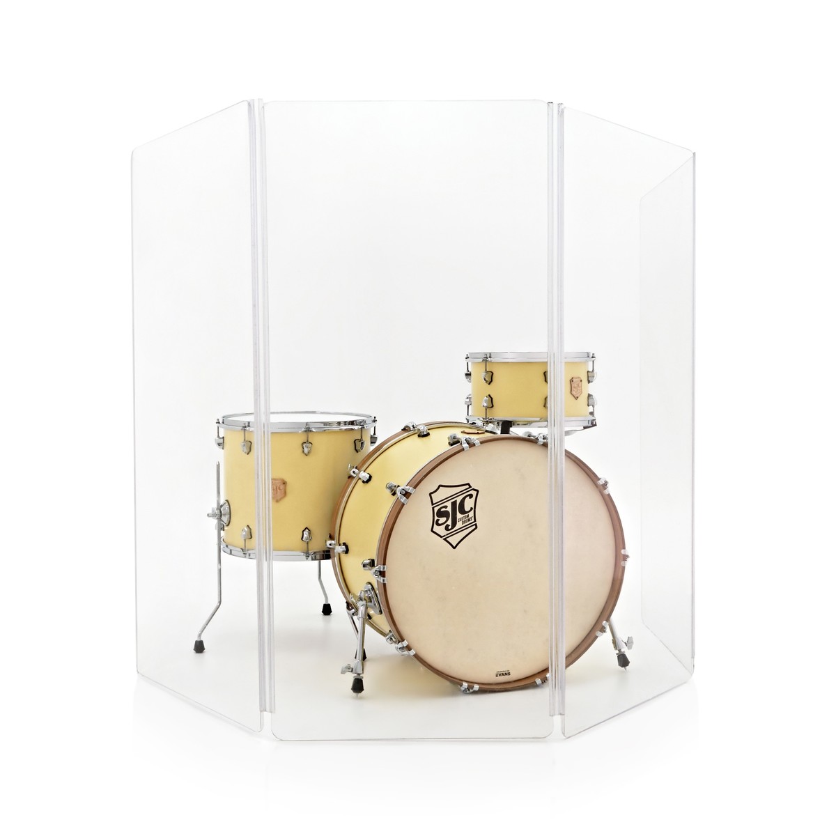 4 Panel Acrylic Drum Screen by Gear4music