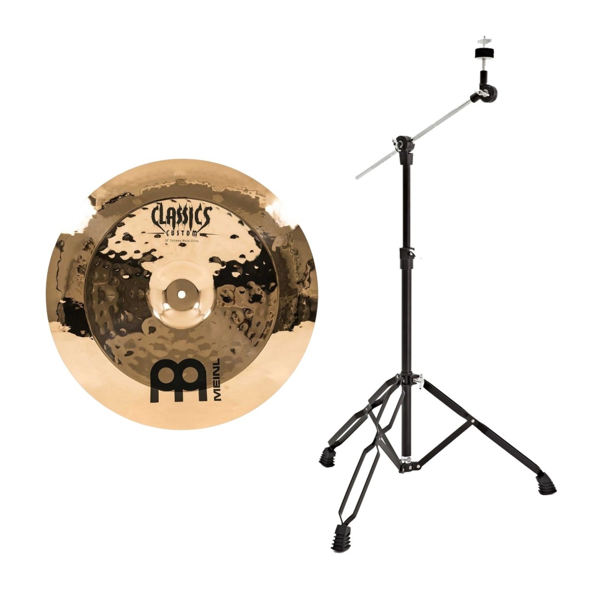 Meinl Classics Custom Extreme Metal 18 China & Gear4music Boom Arm Stand Black