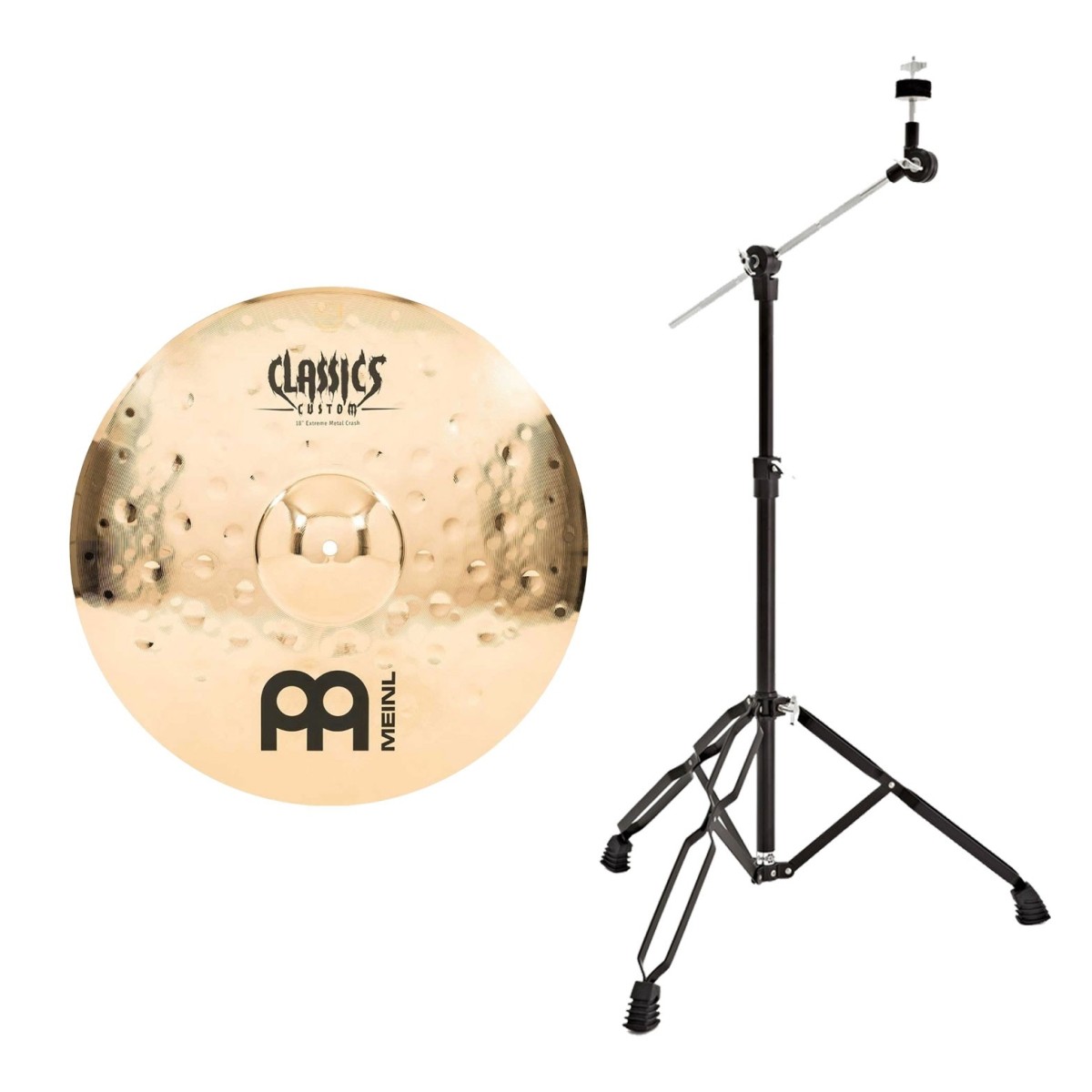 Meinl Classics Custom Extreme Metal 18" Crash & Gear4music Boom Arm Stand Black