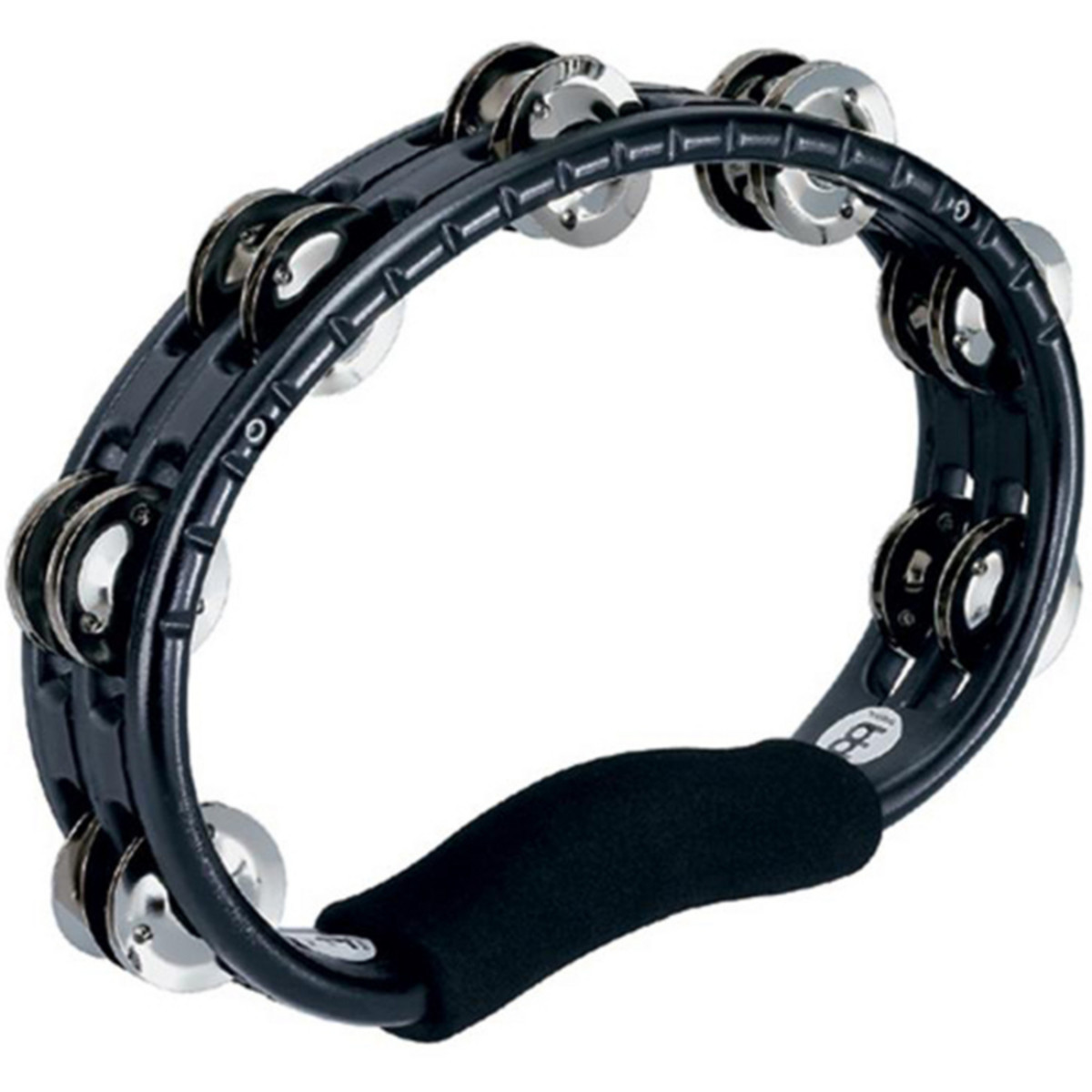 Meinl Percussion Hand Tambourine Steel Jingles Black TMT1BK