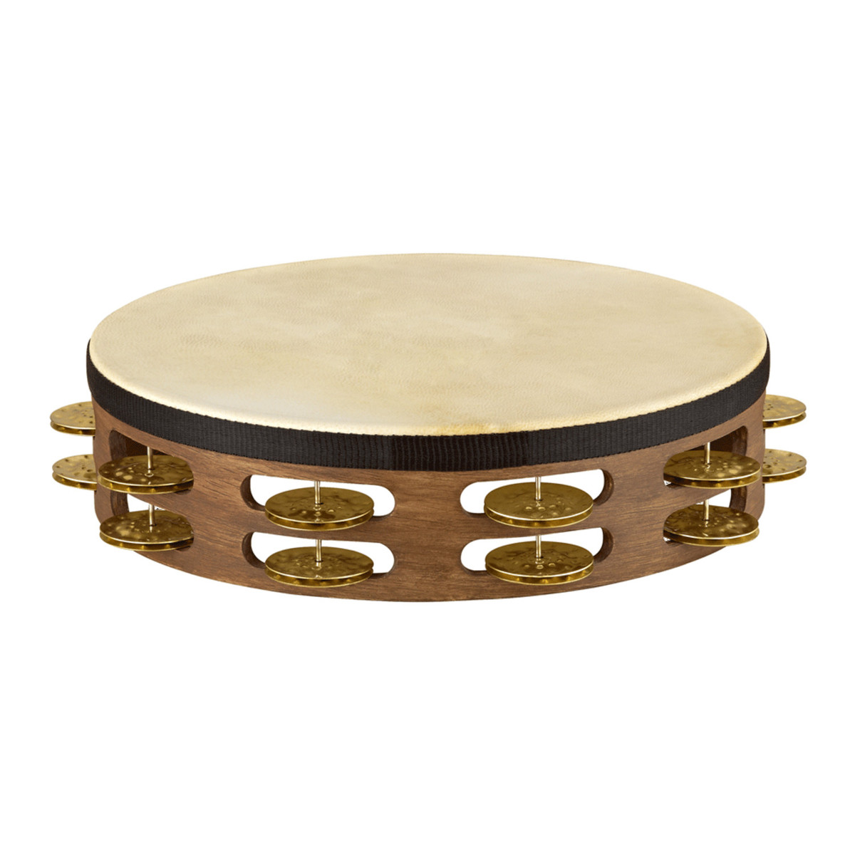 Meinl Vintage Goat Skin 2 Row Tambourine Walnut Brown