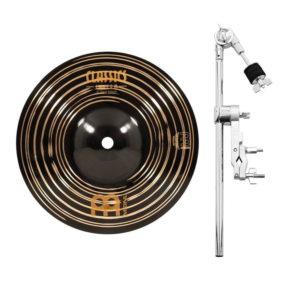 Meinl 8" Classics Custom Dark Splash & Gear4music Multiple Grabber Arm