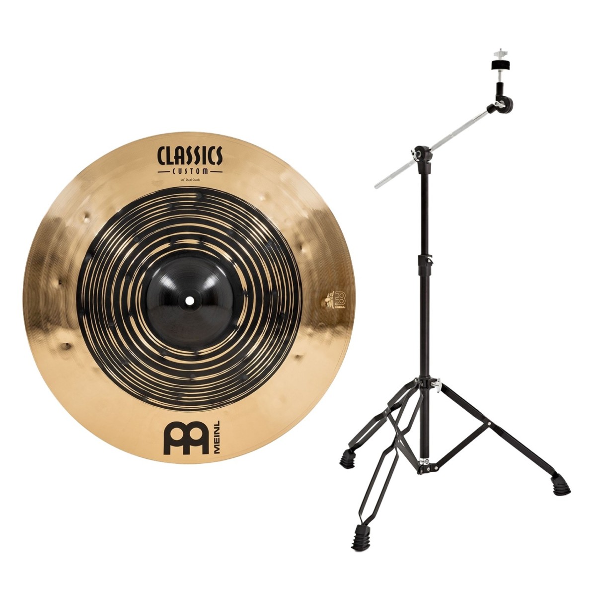 Meinl Classics Custom Dual 20 Crash Cymbal & Gear4music Boom Arm Stand Black
