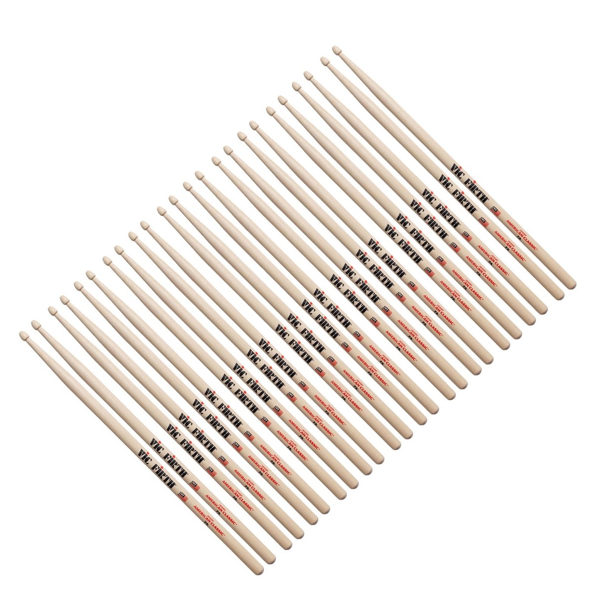 Vic Firth 7A Hickory Drumsticks 12 Pair Value Bundle
