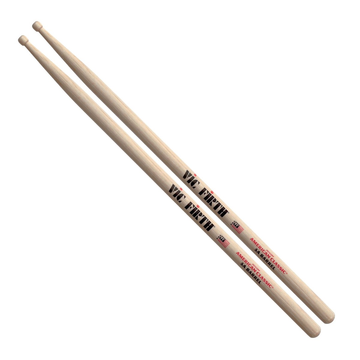 Vic Firth American Classic 5A Hickory Drumsticks Barrel Tip
