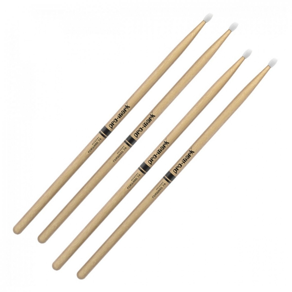 Promark Classic Forward Hickory 7A Nylon Tip 2 Pair Value Bundle