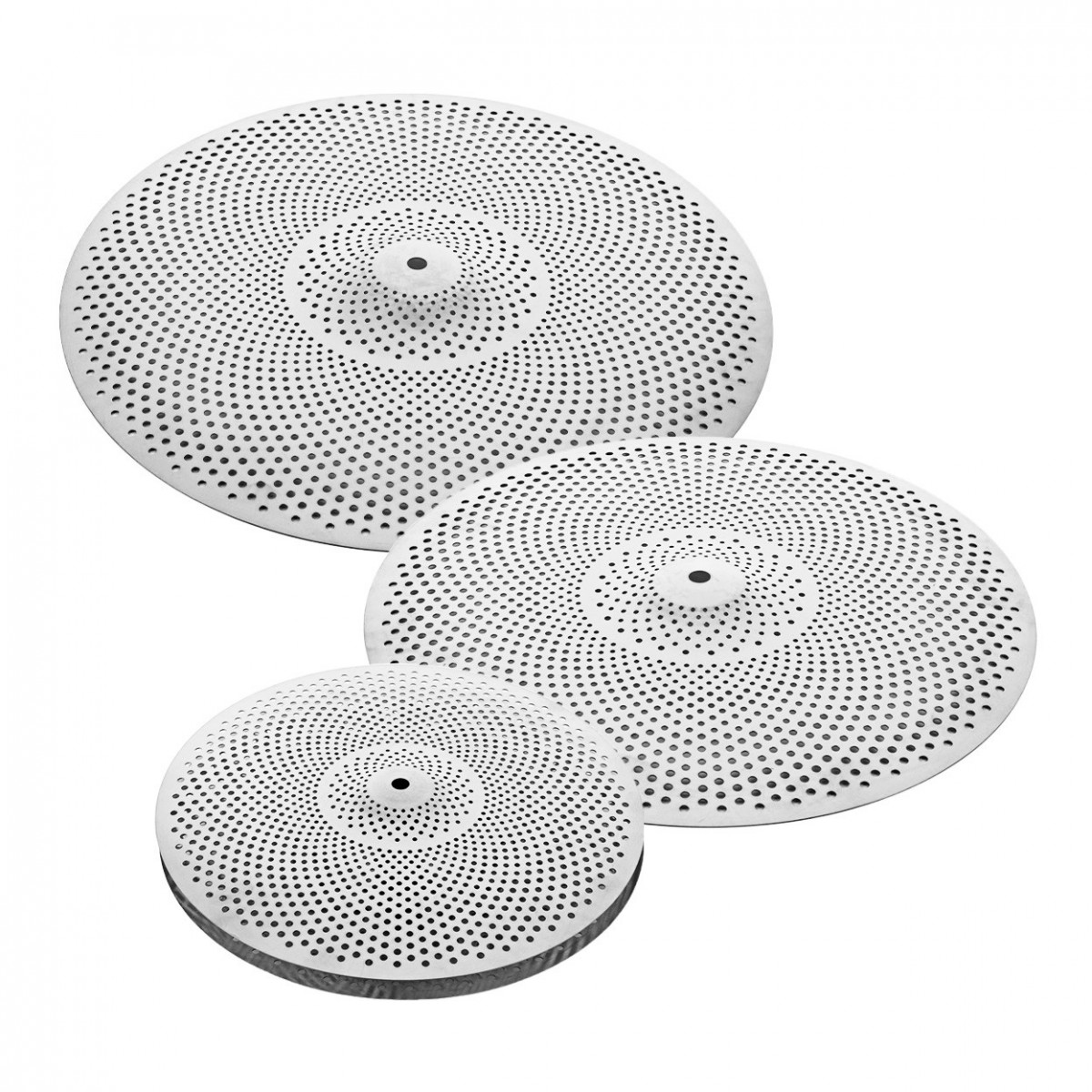 3pc Low Volume Cymbal Pack by Gear4music Silver