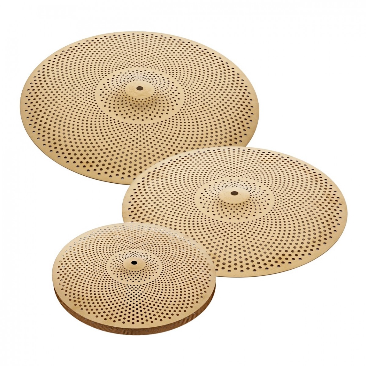 3pc Low Volume Cymbal Pack by Gear4music Gold