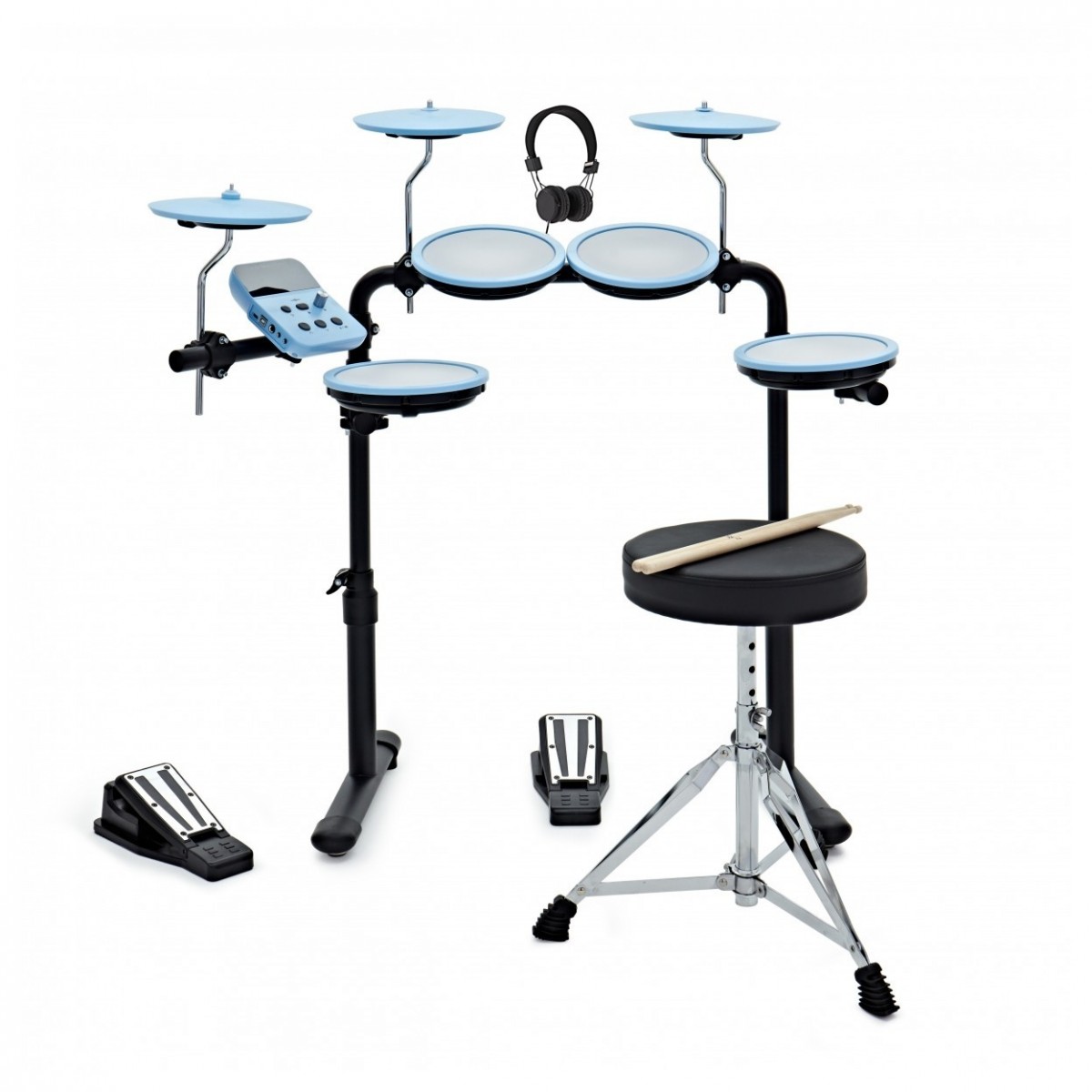 VISIONDRUM Electronic Drum Kit with Stool and Headphones Blue