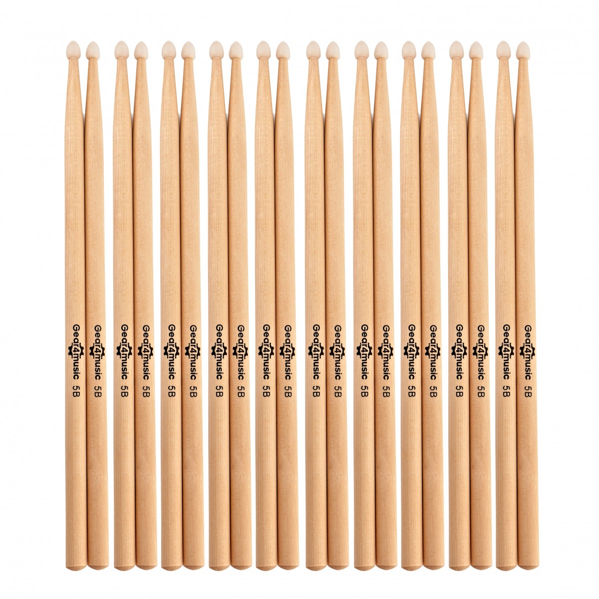 5B Nylon Tip Maple Drumsticks 10 Pack