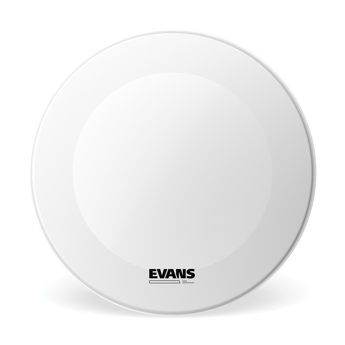 Evans EQ3 Resonant Coated White Bass Drum Head No Port 22 Inch