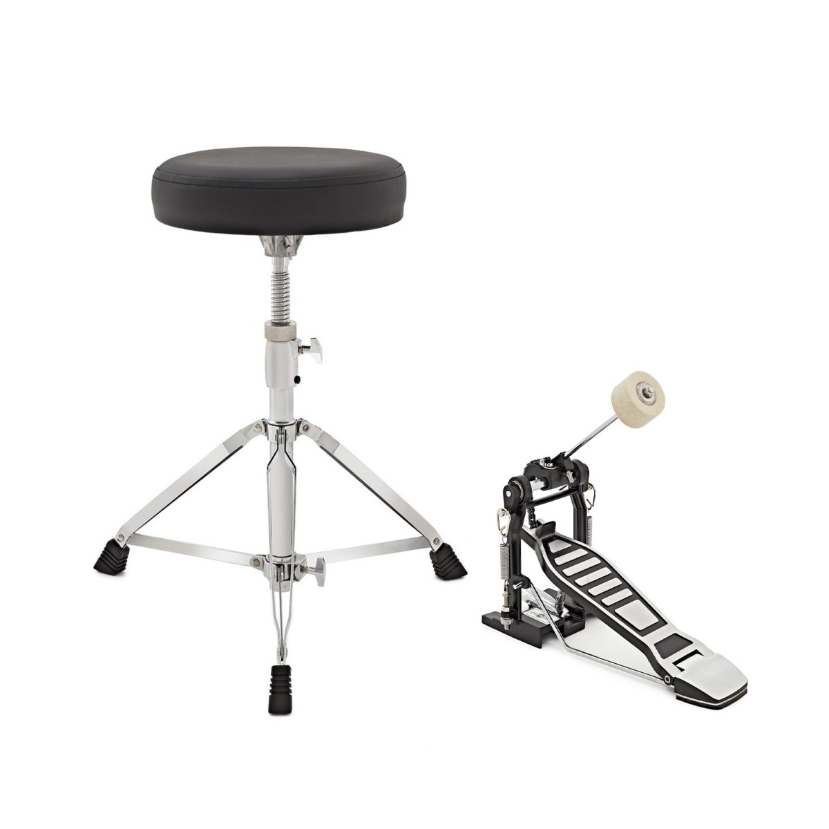 Drum Throne Stool and Kick Drum Pedal Pack by Gear4music