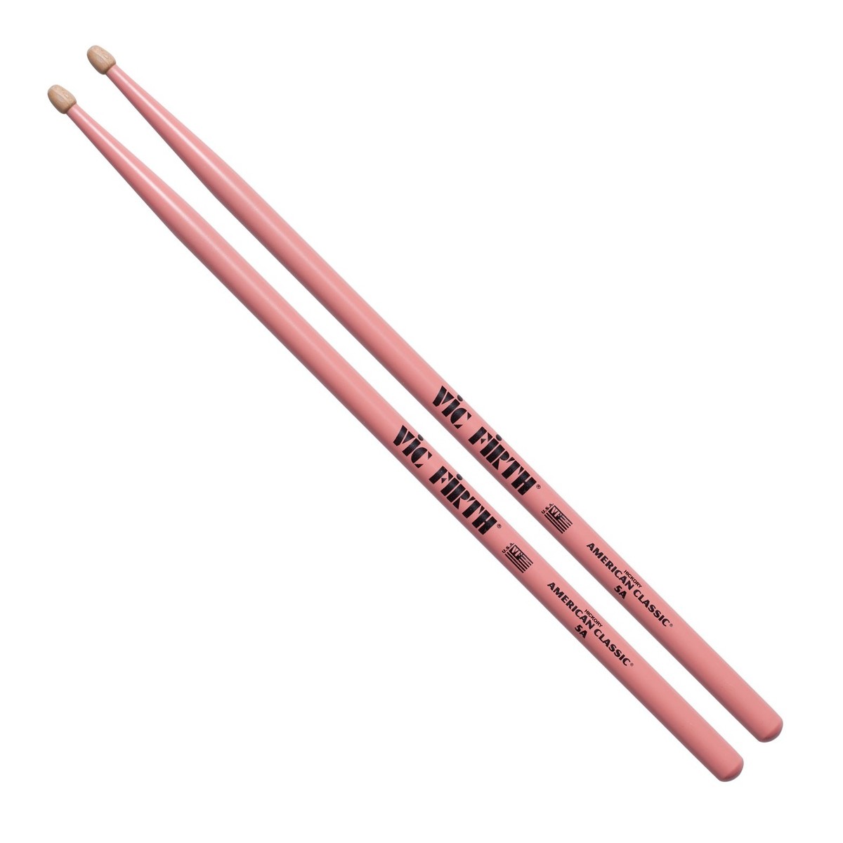 Vic Firth American Classic 5A Hickory Drumsticks Pink Wood Tip