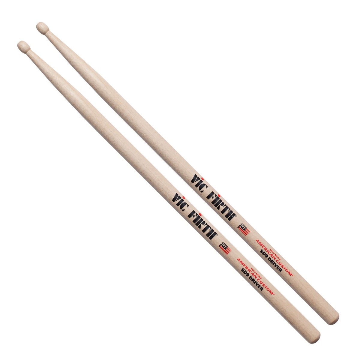 Vic Firth American Custom SD9 Driver Drumsticks Wood Tip