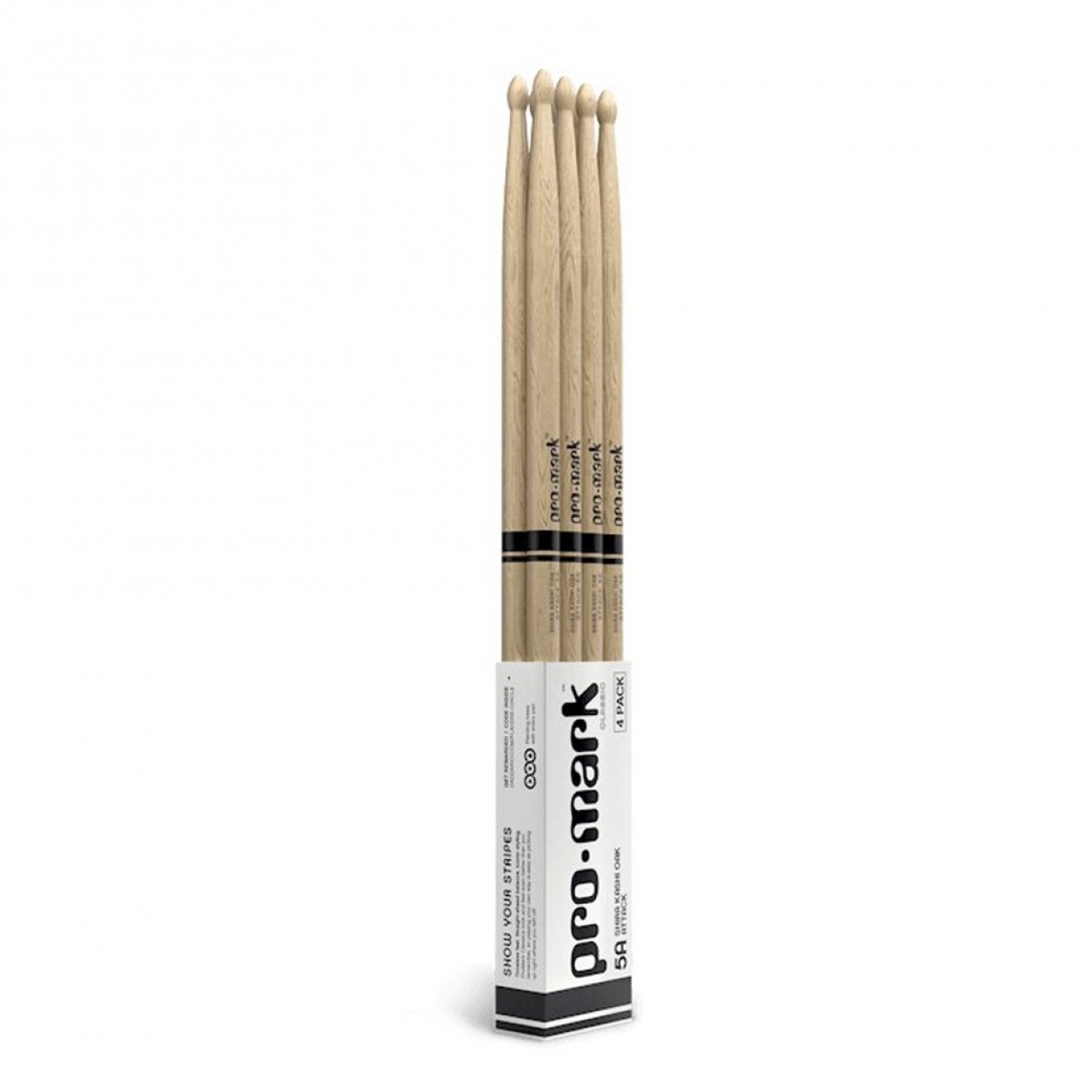 Promark Classic Attack 5A Shira Kashi Oak Drumstick Oval Tip 4-Pack