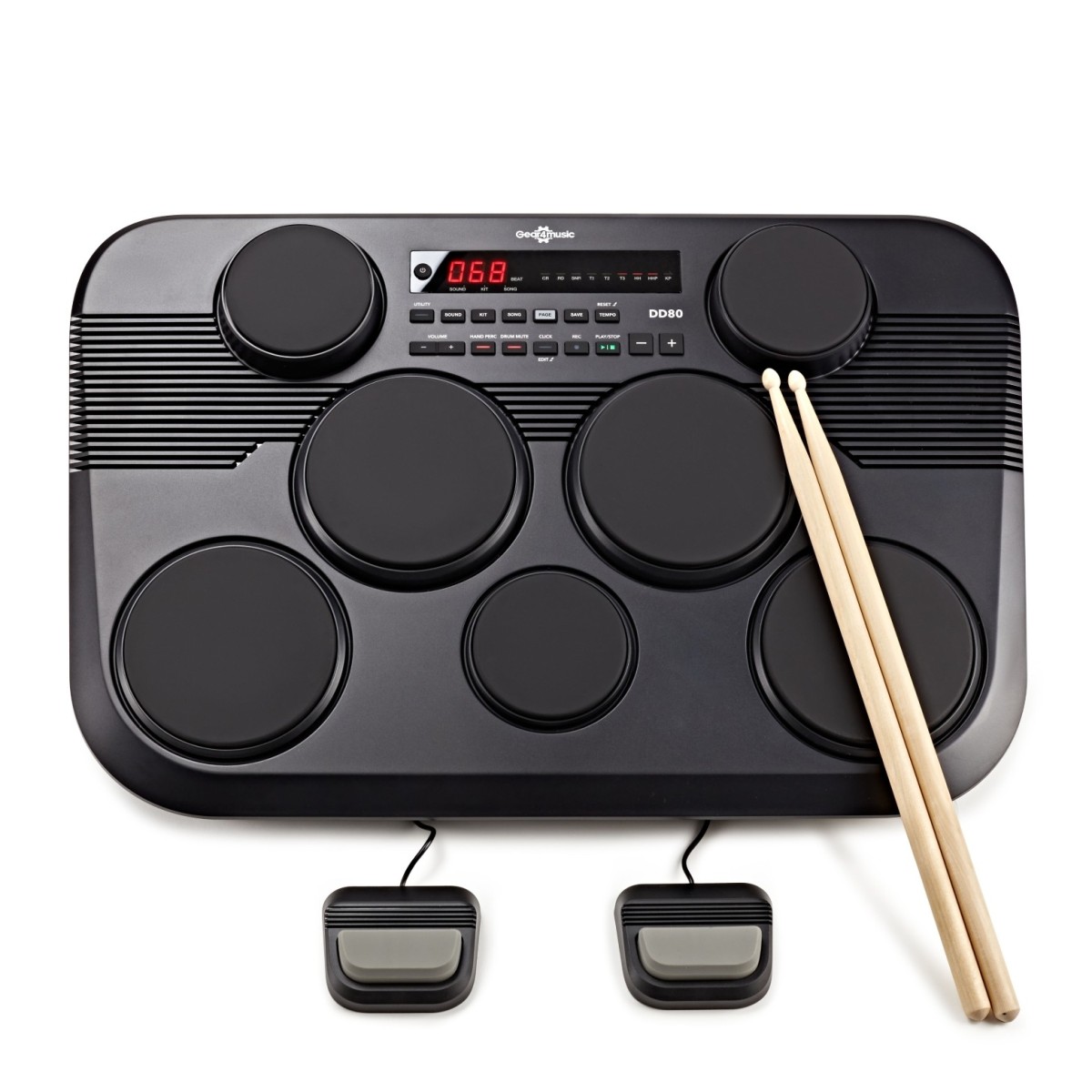 DD80 Portable Electronic Drum Pads by Gear4music