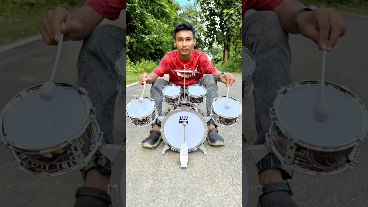 New Jazz Drum 🥁 Set With 5 Drums & Stool Music Drum Testing #shorts