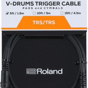 Roland Percussion Trigger Cable with straight & Angled TRS 1/4" Jack Connectors 5 Foot / 1.5M