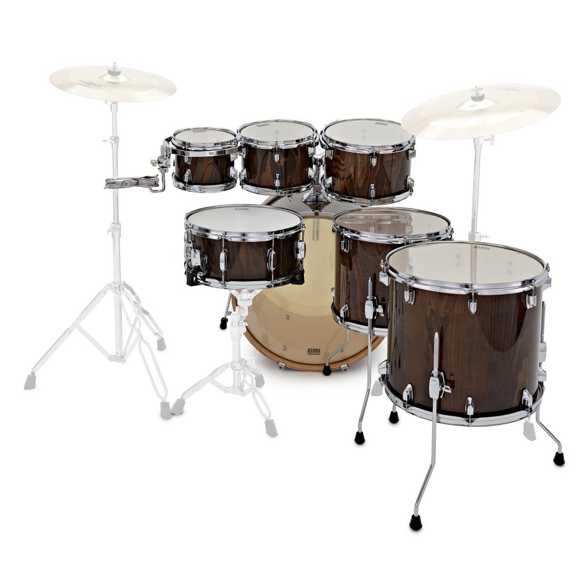 Tama Superstar Classic 22" 7-Piece Acoustic Shell Pack in Gloss Java Lacebark Pine - Image 5