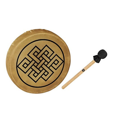 Meinl Sonic Energy Hoop Drum 15 inch Diameter: Endless Knot Design Incl. Leather Padded Wooden Beater