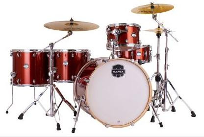 Mapex Mars Birch Crossover 22" Acoustic Drum Kit in Blood Orange Sparkle