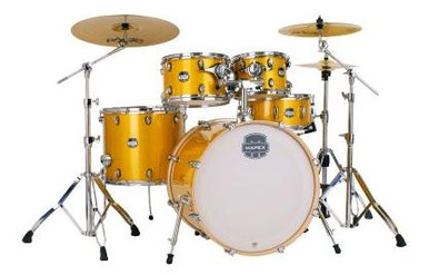 Mapex Mars Birch 22" Rock Acoustic Drum Kit in Sunflower Sparkle - Image 2