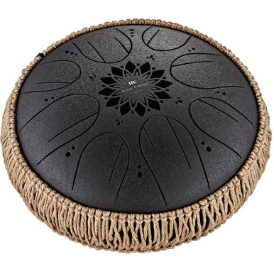 Meinl Sonic Energy 10in Medium Octave Steel Tongue Drum B Minor 8 Notes 432 Hz Black