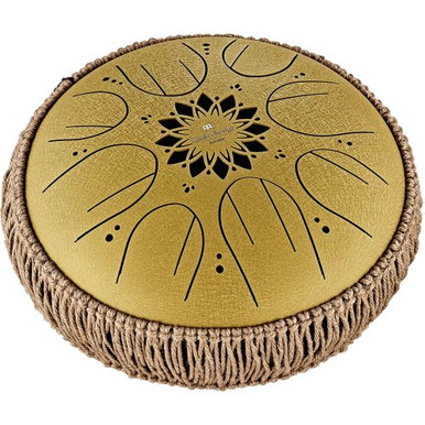 Meinl Sonic Energy 10in Medium Octave Steel Tongue Drum C Major 8 Notes 432 Hz Gold