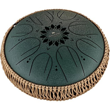 Meinl Sonic Energy 10in Medium Octave Steel Tongue Drum F# Minor 8 Notes 432 Hz Dark Green