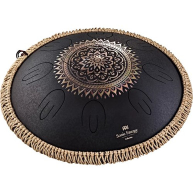 Meinl Sonic Energy Octave Steel Tongue Drum Black Engraved floral design D Kurd
