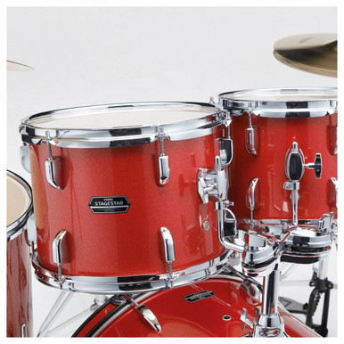 Tama Stagestar 20" Acoustic Drum Kit in Candy Red Sparkle - Image 6