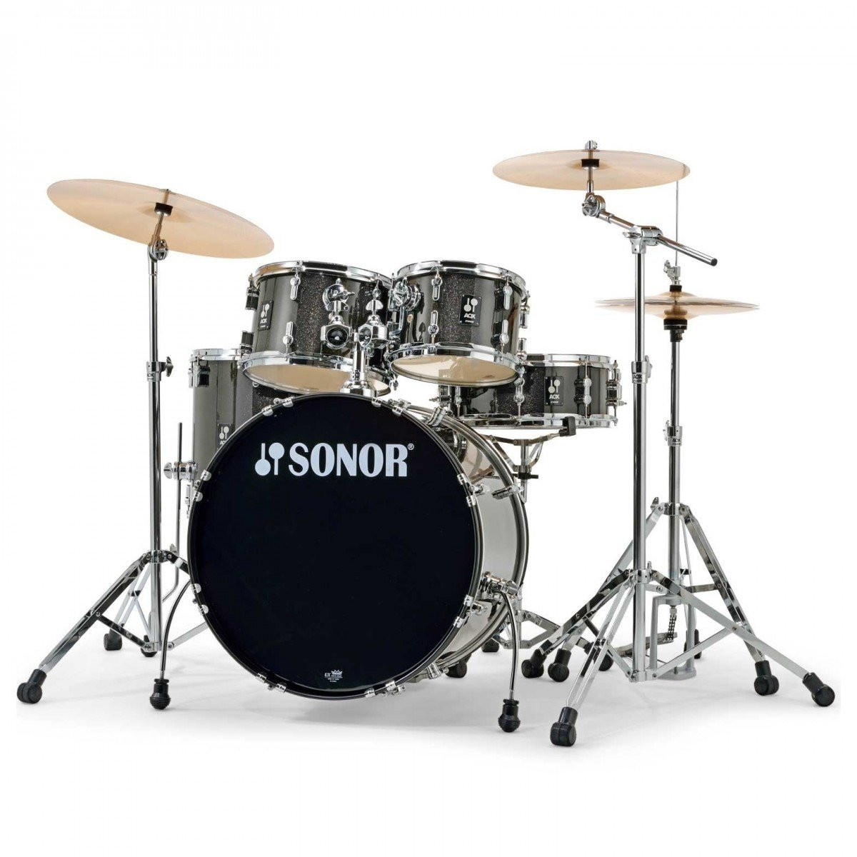 Sonor AQX Studio 20" Acoustic Drum Kit in Black Midnight Sparkle - Image 5
