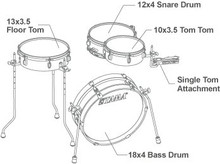 Tama Club Jam Pancake Acoustic Drum Kit in Hairline Black - Image 3