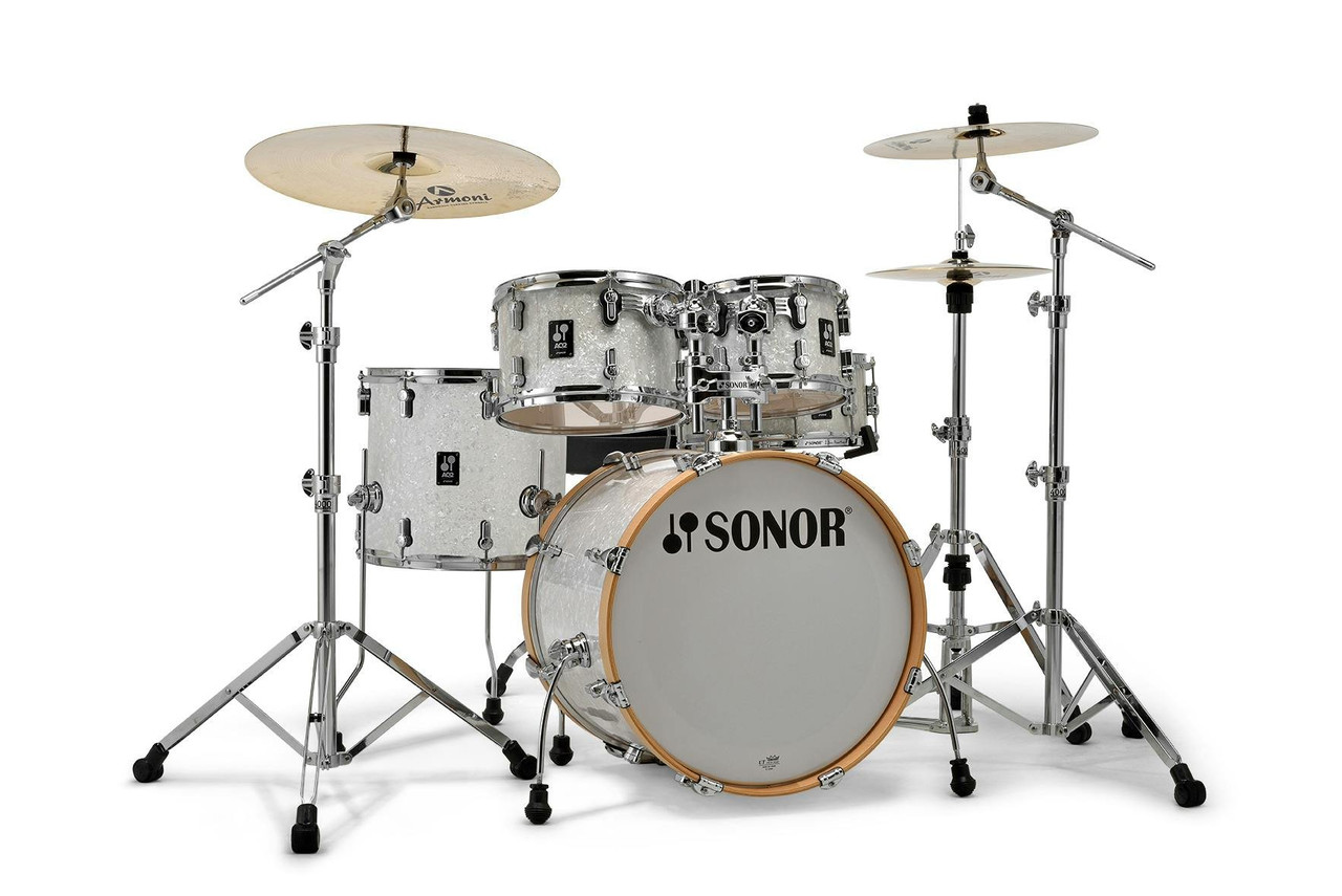 Sonor AQ2 Studio 20" Acoustic Drum Kit in White Marine Pearl - Image 5
