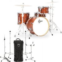 Gretsch Catalina 20 4pc & DW 6000 Hardware Satin Walnut Glaze - Image 2