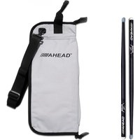 Ahead Drumstick Bag & Lars Ulrich Signature Sticks Grey/Black - Image 2