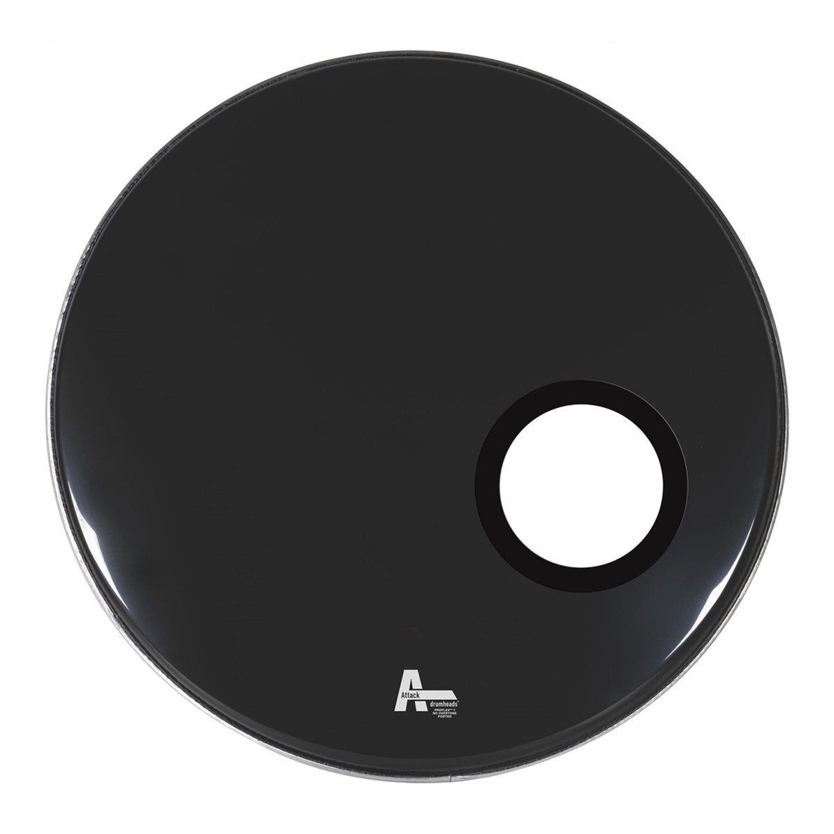 Attack 20" ProFlex1 1Ply No Overtone Black Ported Resonant Bass Drum Head