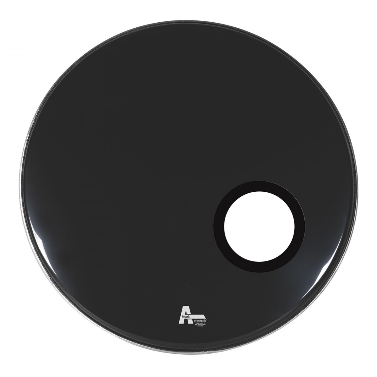 Attack 22" ProFlex1 1Ply No Overtone Black Ported Resonant Bass Drum Head