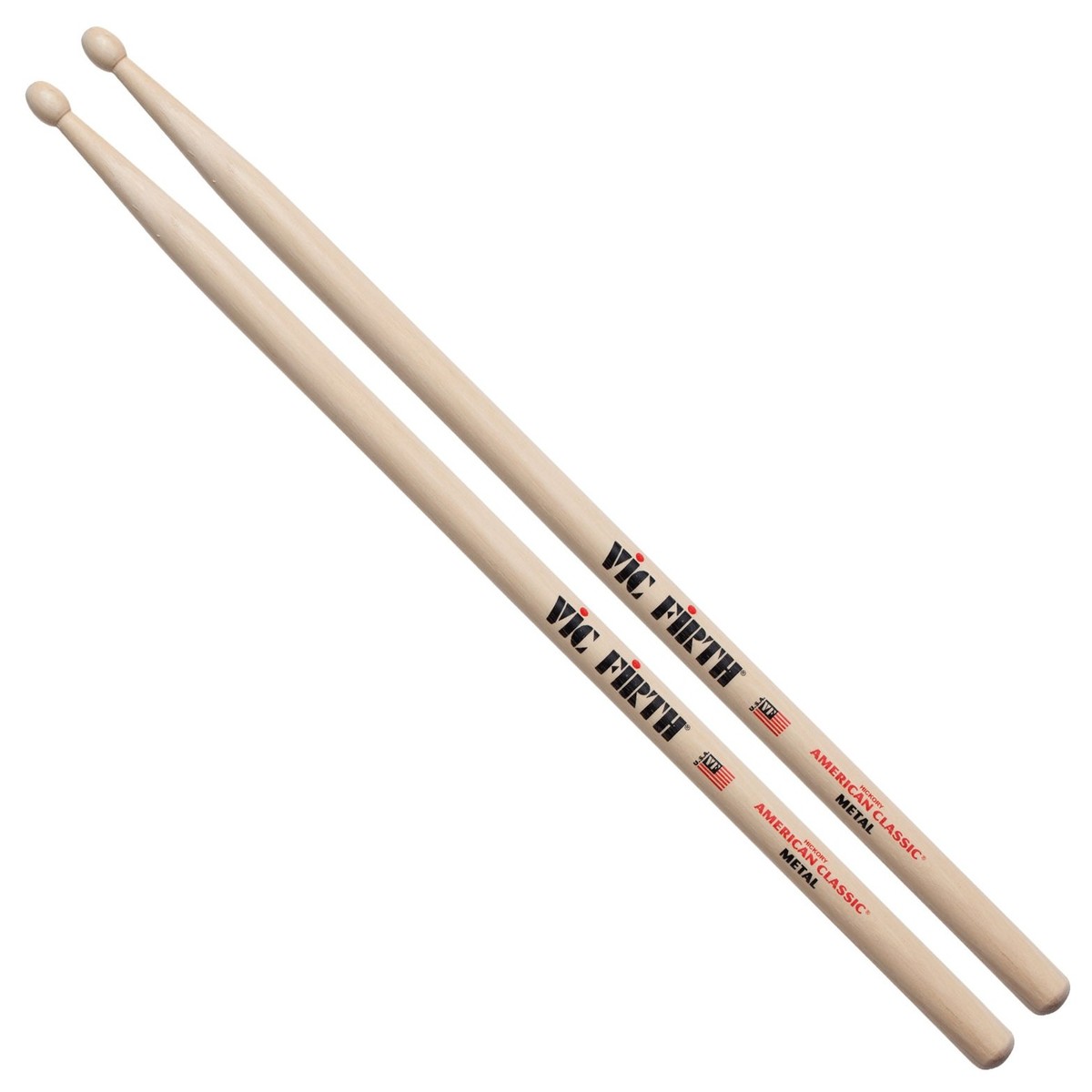 Vic Firth American Classic CM Metal Hickory Drumsticks Wood Tip
