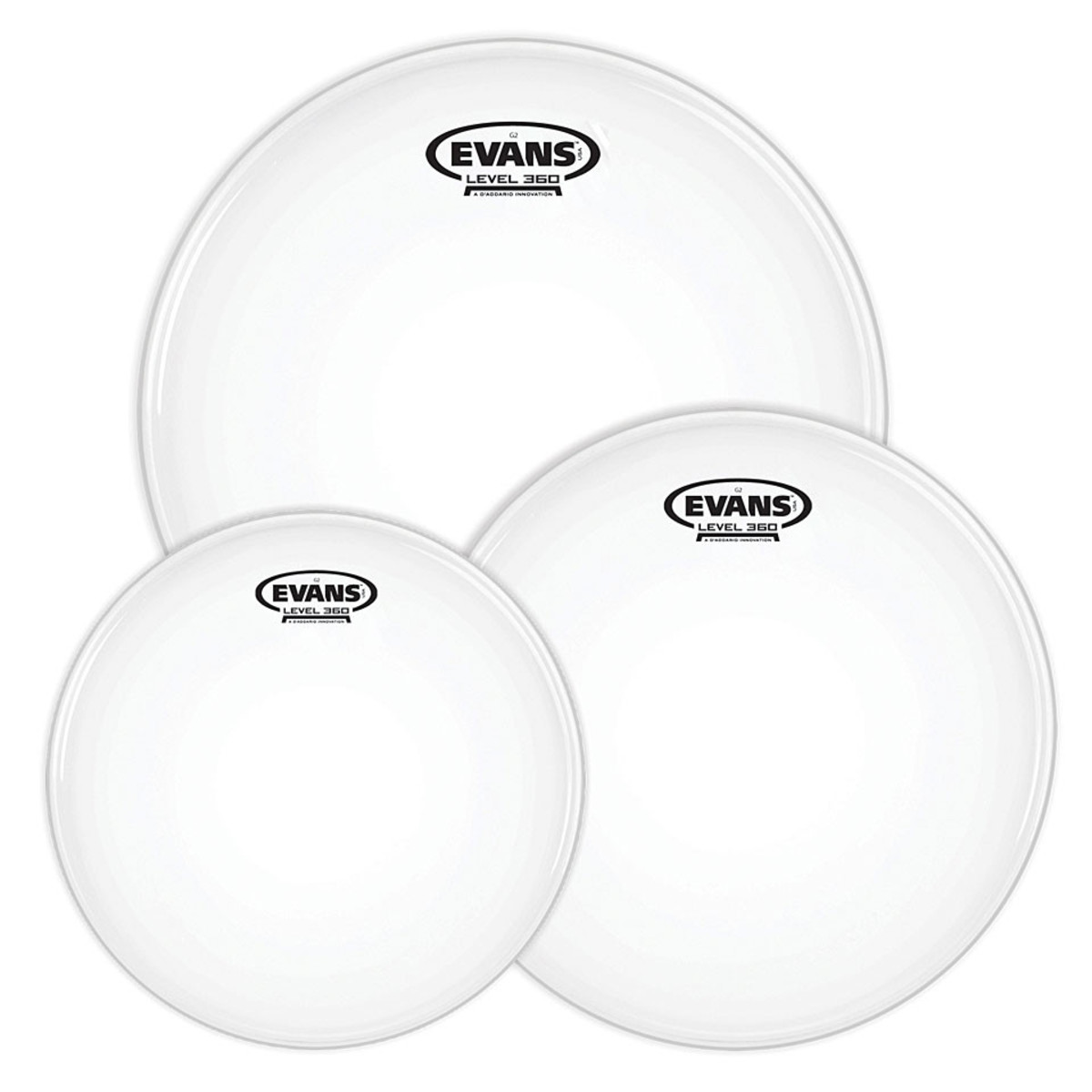 Evans G2 Coated Fusion Tom Pack 10 12 14 Heads - Nearly New