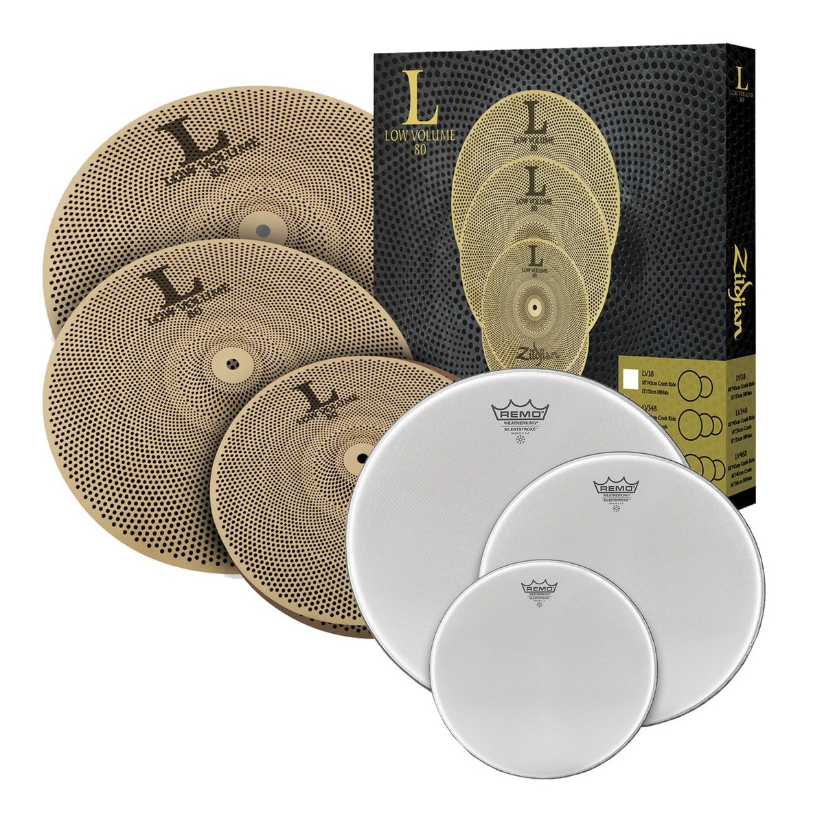 Zildjian Low Volume / Remo Silentstroke Rock Tom Pack