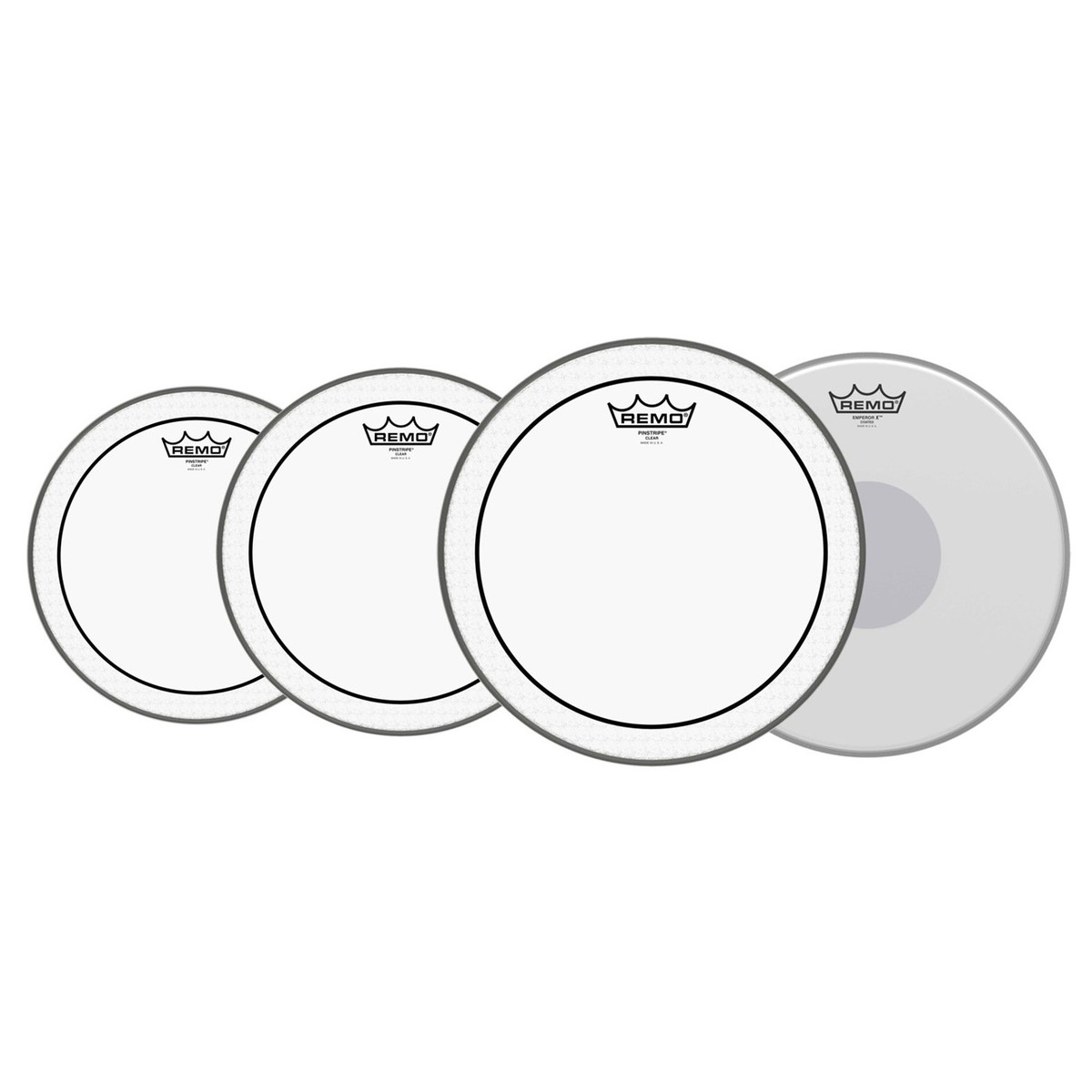 Remo Pinstripe Tom Pack - 12 13 16" Heads + Free 14 Emperor X