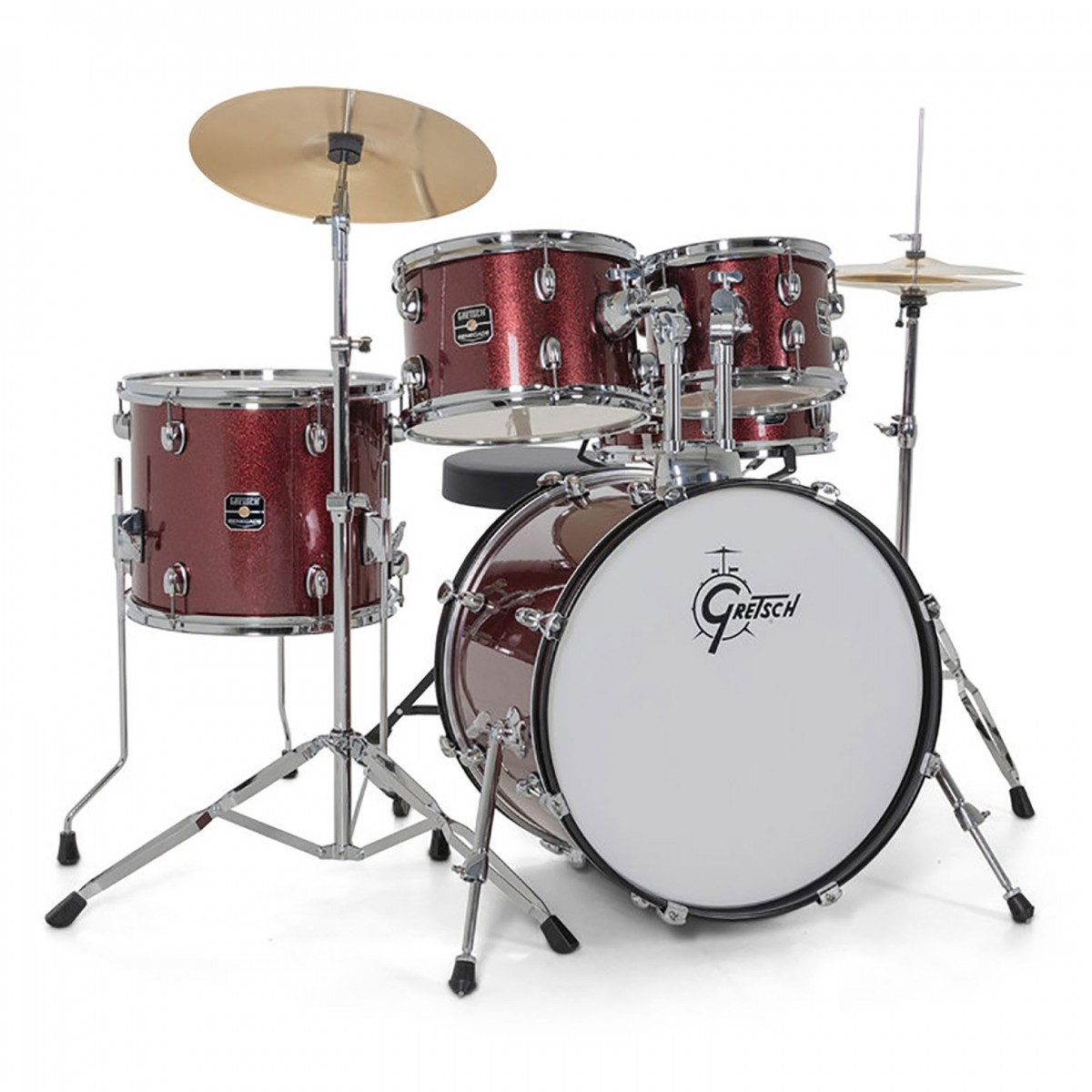 Gretsch Renegade 20" Drum Kit With Hardware & Cymbals Ruby Sparkle