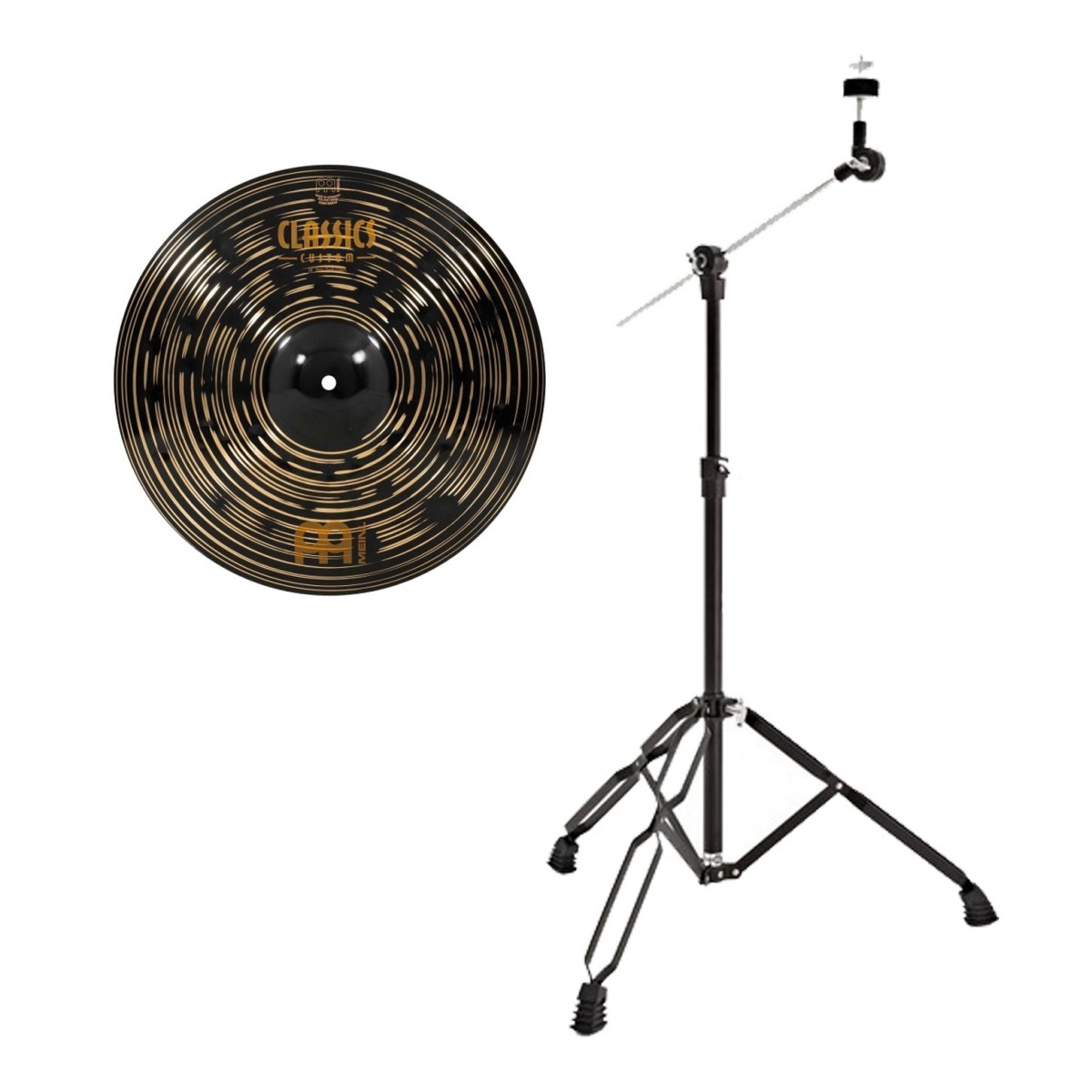 Meinl 16" Classics Custom Dark Thin Crash & Boom Arm Stand Black