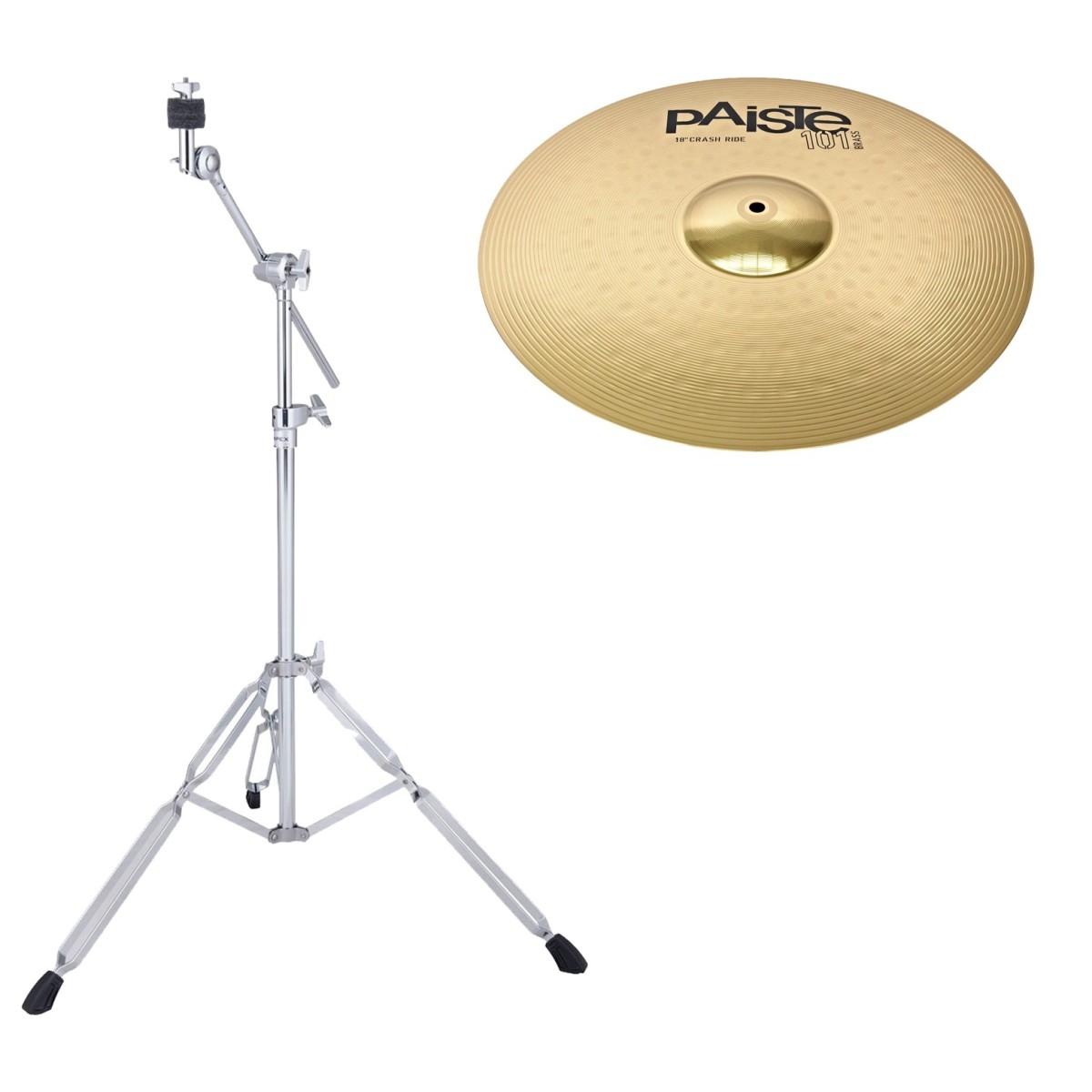 Paiste 101 Brass 18 Crash/Ride Cymbal & Boom Stand
