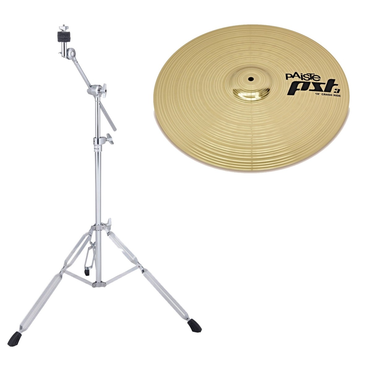 Paiste PST 3 18 Crash Ride Cymbal & Boom Stand